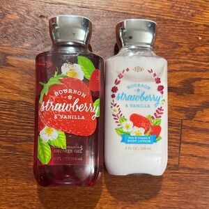 Bourbon Strawberry & Vanilla Shower Gel and Body Lotion Set